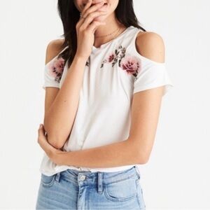 AE Soft & Sexy Embroidered Top S White